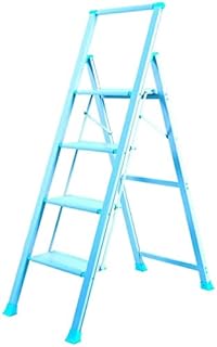 Household Ladder, Trimming Leaves Ladders Folding Outdoor Engineering Ladder Library Hotel Ladder Non-Slip Four-Step Ladder Stepladder (Color : Blue) Favorite Gift