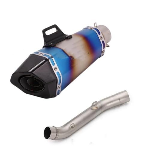 Silencieux moto GP en carbone bleu pour Kawasaki Z750 style racing haut de gamme