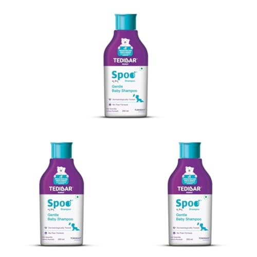 Image of Spoo No-Tear Formula baby shampoo 200ml from Tedibar Family | Gentle on Scalp | No. No. 1 Pediatrician Prescribed Anti Seborrheic Shampoo* - By Torrent Pharma (Pack of 3)