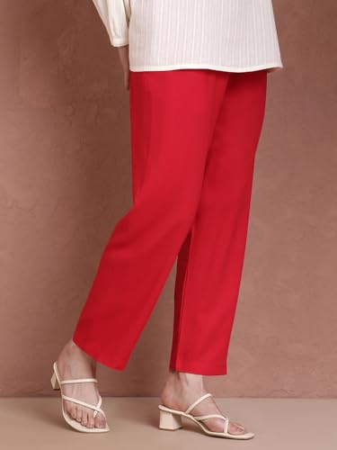 Image of TWIN BIRDS Women Viscose Kurti Pants | Straight Fit Ethnic Daily Trousers