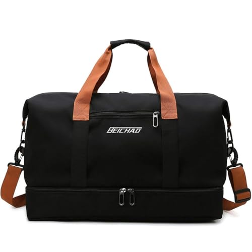 Image of CAVALO - Be Unique Duffle Cum Tote Bag Weekender /Overnight Bags for Women and Men, for Travel, Sports, Gym Bag, Waterproof with Shoe and Wet Clothes Compartments (Black)