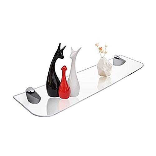 Creechwa Étagères flottantes, 42,9 x 15 cm, étagères flottantes en acrylique transparent avec 2 supports chromés, kit d'étagères en verre acrylique Cover