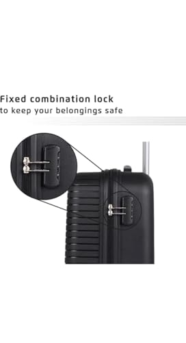 Image of PP Hard Shell 4 Wheels 360 Degree Safari Trolley Bag for Travel Small+Medium+Large (Black, Set of 3), 70 cm