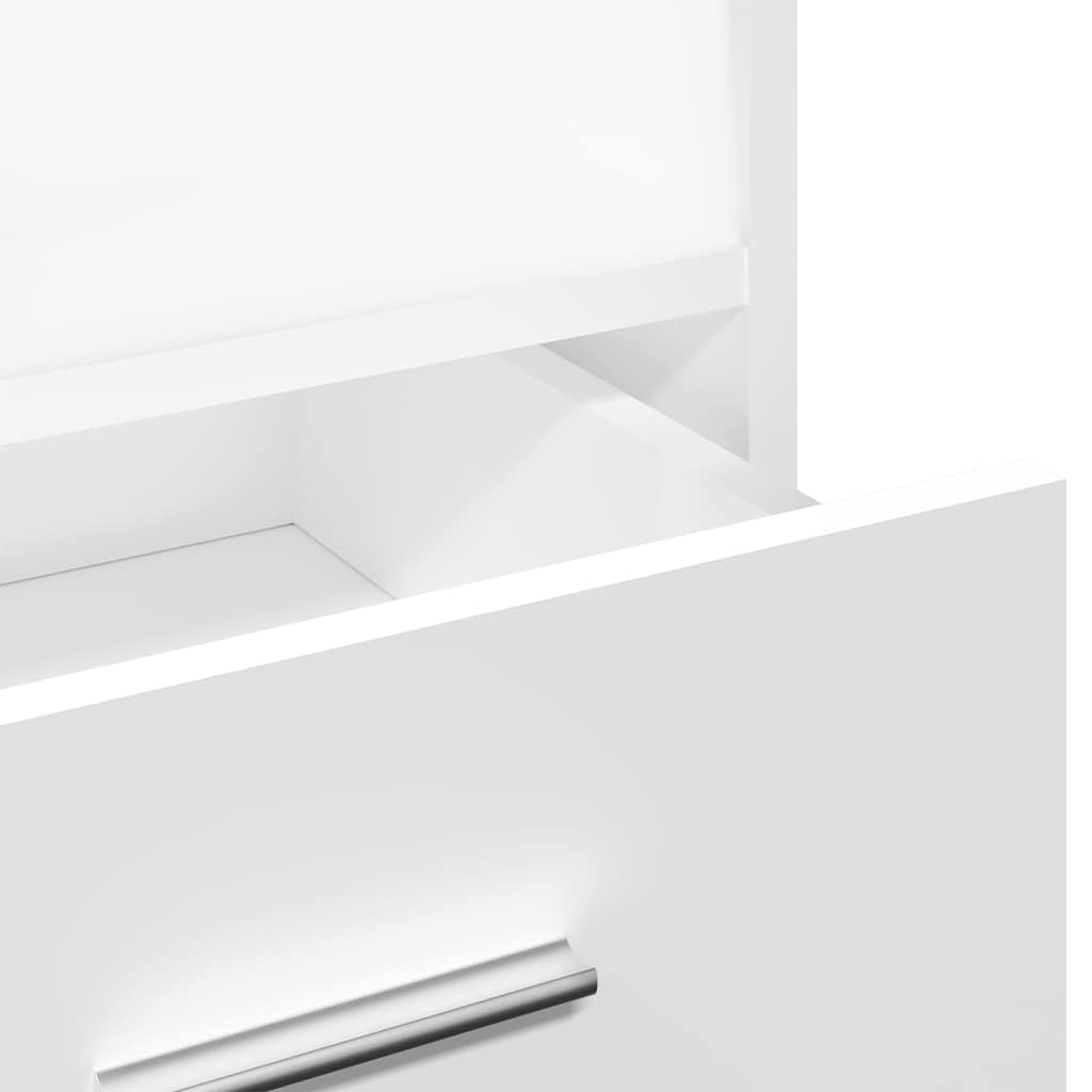 vidaXL Leggio con Ruote e Cassetto Bianco 55x55x107 cm in Multistrato, podio, postazione relatori, banco da pavimento, pedana, pulpito