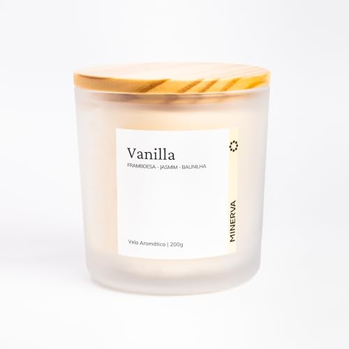 MINERVA - Vela Aromática Aromatizada Perfumada Artesanal (200g, Vanilla)