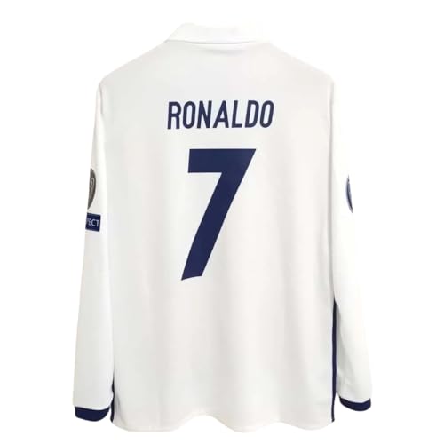 Ronaldo #7 Long Sleeve 16/17 Soccer Jersey for Men Fan Version (US, Alpha, Large, Regular, Regular, Retro)