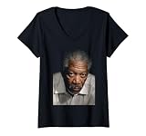 Womens Morgan Freeman Seven Actor Photo By Michael Grecco V-Neck T-Shirt