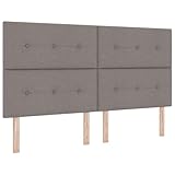 vidaXL Cabecero LED Taupe con Botones Acolchados de 180 cm, Hecho de Tela. Es un Detalle Moderno Que CREA un Ambiente Acogedor. Respaldo de ca