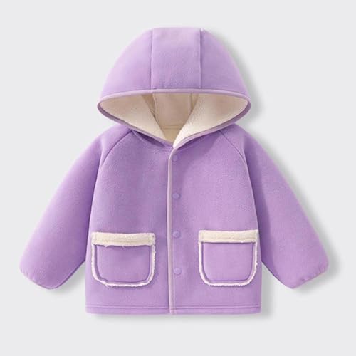 Unisex Boys Girls Fleece Jacket Hoodie Sherpa Lined Coats Button Down Hooded Sweatshirt Toddler Kids Winter Jackets2