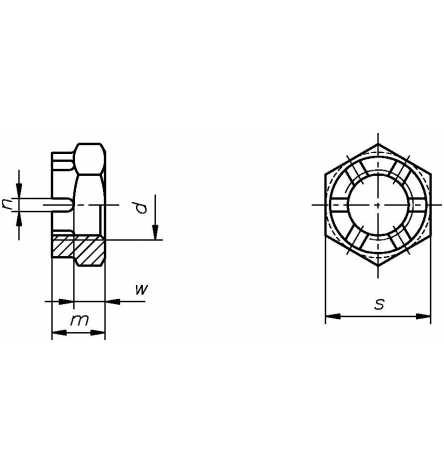 Reidl Kronenmuttern niedrige Form M 52 x 3 mm DIN 937 14 H blank 1 Stück