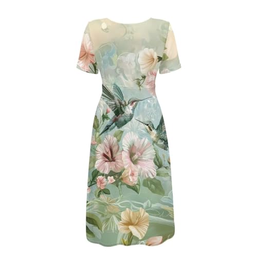 Image of Women's Summer Formal Dresses Short Sleeve Wrap V Neck Dresses Bridesmaid Wedding Guest Dress with Pockets