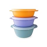  Tupperware CrystalWave Set (3) 400 ml orange + 600 ml blau + 800 ml türkis (inkl. Orangenschäler rotl)