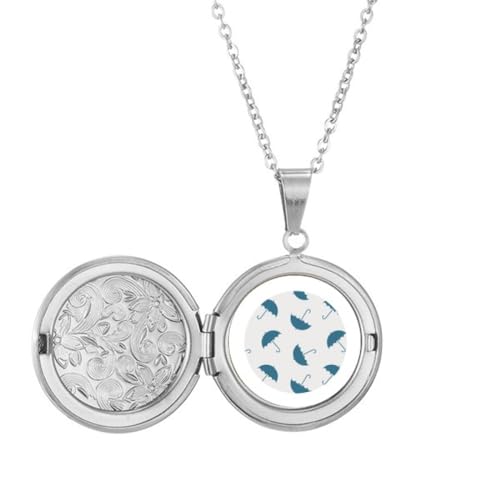 Collier médaillon parapluie bleu, le bijou idéal pour illuminer vos tenues
