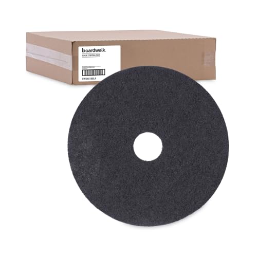 Boardwalk Stripping Floor Pads, 18" Diameter, Black, 5/Carton by Boardwalk - Image 5