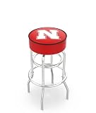 L7C1 Nebraska 30' Double-Ring Swivel Bar Stool with Chrome Finish
