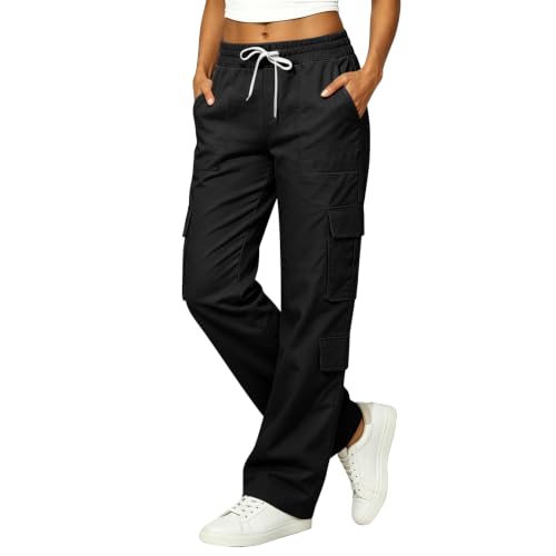 Baggy Cargo Pants for Women Hiking Pants with Pockets Tactical Elastic Tactical Elastic High Waisted...