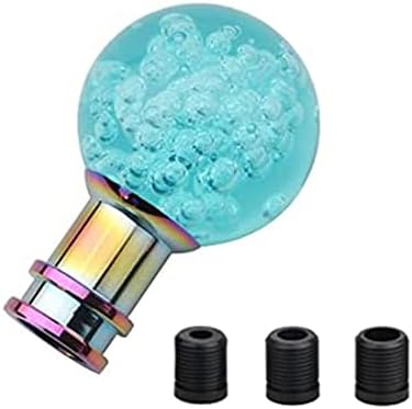 Torcarvh Gear Shift Knob Round Ball Shift Knob Crystal Transparent Bubble Gear Shifter Fit for Universal Manual Atomatic Transmission Vehicles (Blue)