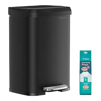 SONGMICS LTB050B02 Poubelle de Cuisine 50L avec Pédale