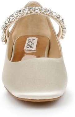 Badgley Mischka Women's Tevin Mary Jane Flat, Ivory Satin, 8.5 | Image 4
