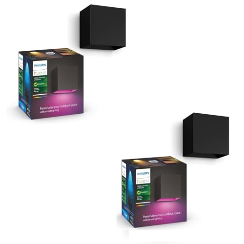 Philips Hue White and Color, lot de 2 appliques murale extérieure Resonate,...