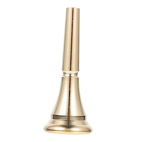 CIMAXIC Brass French Horn Mouthpiece Trumpet Replacement Part Golden Easy Clean Comfortable for Students Pros