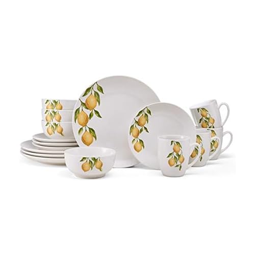 Studio Nova Lemons 16-Piece Dinnerware Set, Service For 4, White