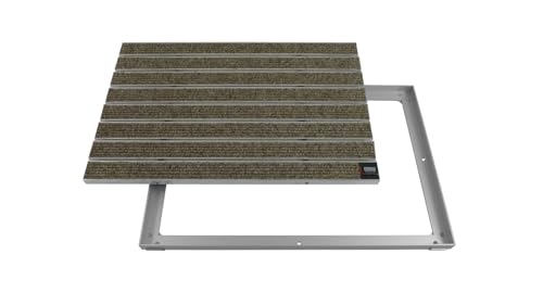 EMCO Eingangsmatte DIPLOMAT Large Rips sand 12mm + ALU Rahmen Fußmatte...