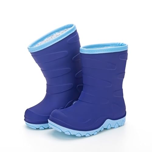 EUXTERPA Kids Winter Rain Boots Girls Boys Insulated Warm Snow Boots Children Waterproof Lined Boots for Toddler/Little Kid/Big Kid