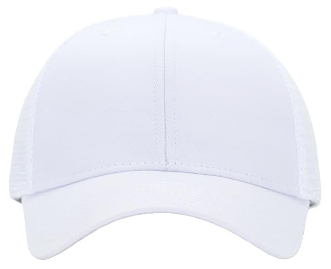 Image of Mens Mesh Snapback Hat Fits One Size & XXL | Structured Adjustable Trucker Hats | Sturdy Outdoor Blank Baseball Cap