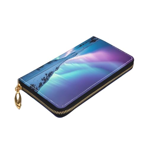 Northern Lights Women's Wallet Large Capacity Credit Card Holder Zip Phone Clutch Ladies Travel Purse3
