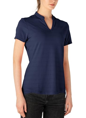 Image of Gopune Women's V Neck Golf Polo Shirts Collarless Short Sleeve Lightweight Quick Dry Tennis Running T-Shirts