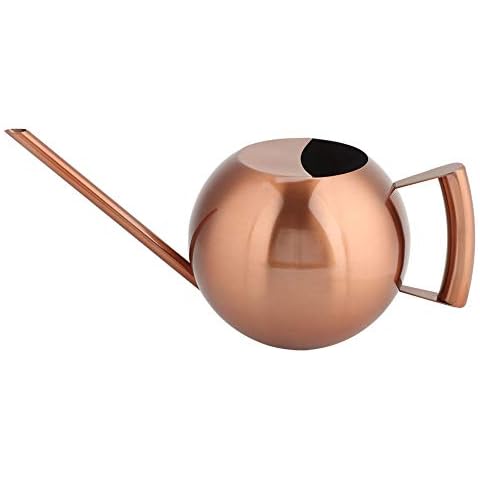 Watering Can,1L Stainless Steel Sprinkle Pot Long Mouth Garden Flowers Plants Flower Tool Golden Bronze(Bronze) Cover