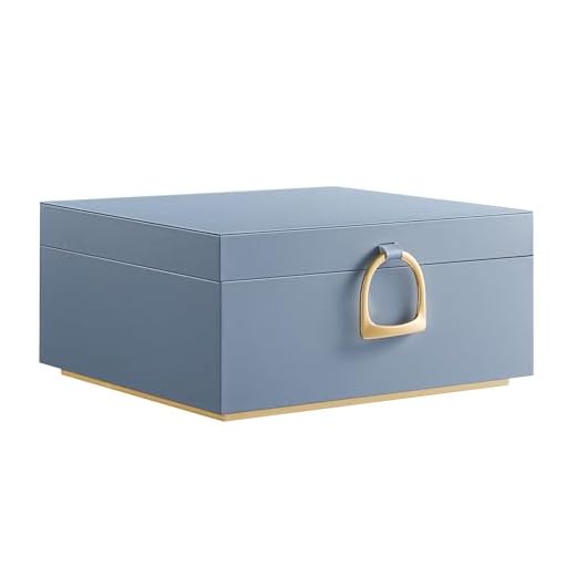 SONGMICS Schmuckkästchen 2 Ebenen, Schmuckkasten mit Griff, flexibles Schmucktablett, Schmuckbox, Schmuckaufbewahrung, schwebender Effekt, 20,5 x 24 x 11 cm, Geschenkidee, nebelblau JBC165Q01