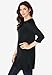 Roaman's Women's Plus Size Cotton Ultimate Boatneck Tunic With Side Slits - 14/16, Black