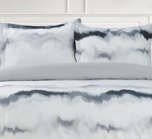 Majestic Giftware Madison Linen 4 Pcs Twin Size Bedding Set (BL512-T-4pcs) Frosty Bliss 300 TC Cotton Sateen Durable & Washable | 1 Fitted Sheet, 1 Duvet, 2 Pillowcases - Ritz Collection