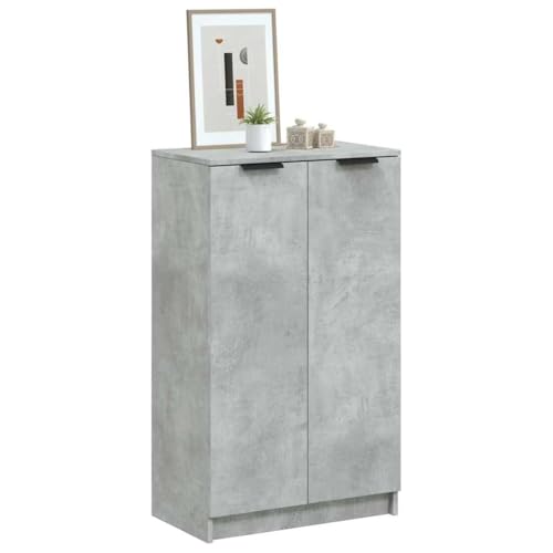 Armoire à chaussures gain de place gris béton fini le désordre dans le couloir