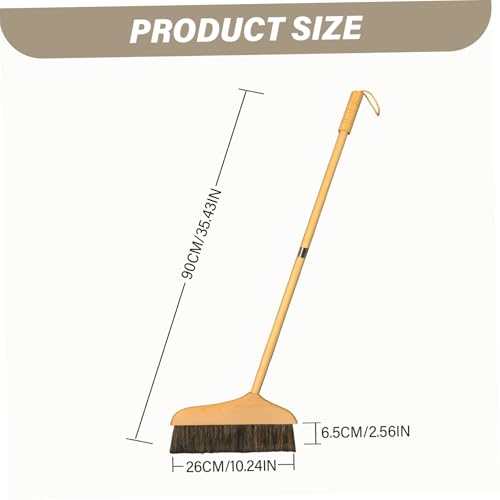 Jeorywoet Bodenwege, Küchenbesen, 35 Zoll weicher Borstenbesen mit Holzgriff, hängende Boden Kehrmaschine für Wohnzimmer im Innenbad, Holz – Bild 3