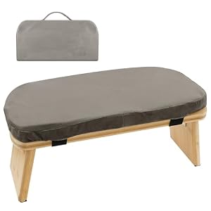 Meditation Bench, Ergonomic Design, Sustainable Bamboo with Folding Kneeling Meditation for The Perfect Posture Meditation Cushion, Meditation Stool, Prayer Bench, Meditation Chair, Yoga Stool (grey)