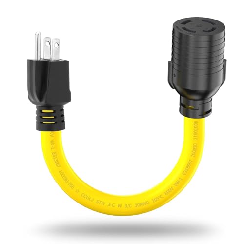 LAVANDINO NEMA 5-15P to L14-30R Adapter Cord, 120V to 30 Amp 4 Prong Twist Lock Converter, 15 Amp Plug to Generator Transfer Switch
