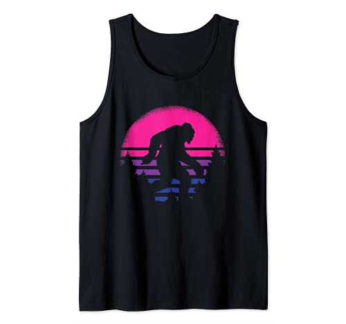 Bigfoot LGBT-Q Retro Sasquatch Bisexual Pride Flag Ally Tank Top