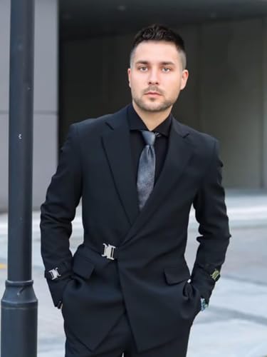 Mens Suit Double Breasted Suit Men for Wedding 2 Piece Mens Slim Fit Suits for Prom Party with Metal Clasp2
