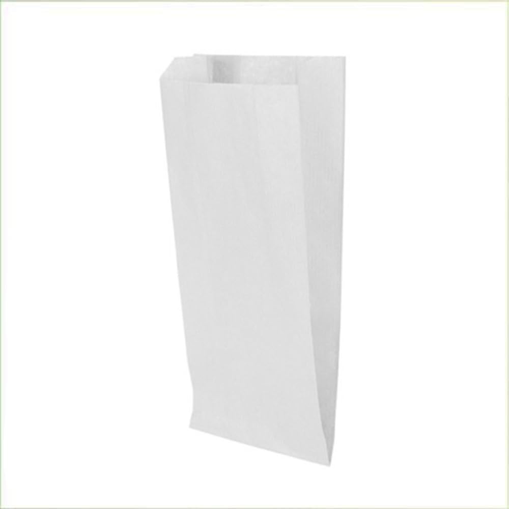 Palucart 1000 Sacchetti di Carta per Alimenti colore Bianco, misura 17x34 cm, Buste in carta Kraft per Trasporto di Cibi e Oggetti - M