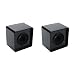 Tsnamay 2Pcs Square Cube Microphone Stand,ABS Interview Microphone Logo Mic Microphone Flag Station Logo,Black