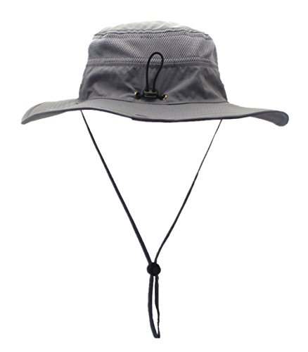Home Prefer Men's Sun Hat Upf 50+ Wide Brim Bucket Hat Windproof Fishing Hats (Dark Gray) #TOP1