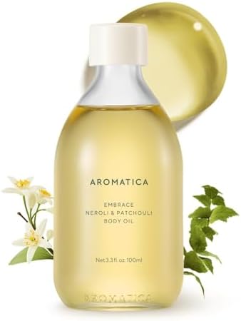 AROMATICA Embrace Body Oil Patchouli & Neroli Essential Oil, Aromatherapy Oils, Scented Body Oil, After Shower Body Oil for Women, Non-Greasy Body Serum, Body Moisturizer for Dry Skin 3.38 fl. oz