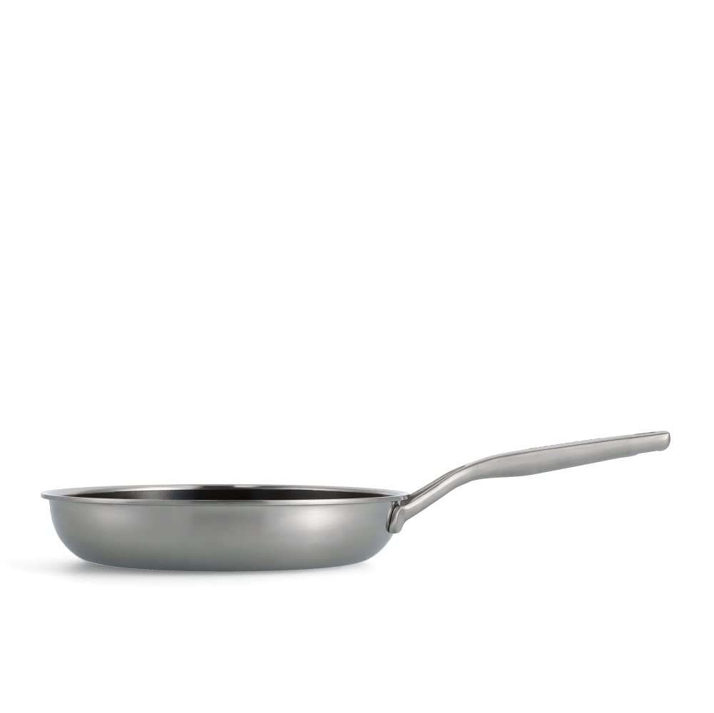 KitchenAid Multiply Stainless Steel Poêle à frire antiadhésive en céramique multicouche en acier inoxydable sans PFAS, 24 cm, Induction, Multi Clad, Lavable au lave-vaisselle, Va au four, Argent