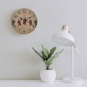   Brown-Vintage-Rusty-Stars-Primitive-Country-Silent-Wall-Clock-Vintage-Rustic-Decoration-Round-Wall-Clock-for-Bedroom-Bathroom-Living-Room-Home-Office98in