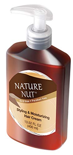 Nature Nut Leave In Conditioner for Dry and Damaged Hair - 5 Nut Oil Curl Defining Styling Cream Hair Moisturizer Repair Treatment for Wavy Curly Hair