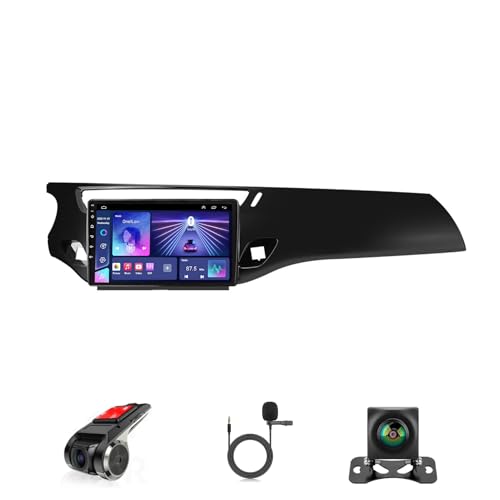 Android 14 Radio Estéreo De Coche 2 DIN 9 Pulgadas Pantalla Táctil para Citroen C3 DS3 2010-2016 con GPS Navi CarPlay Inalámbrico Bluetooth AHD Cámara Trasera Control En El Volante(B,A1...