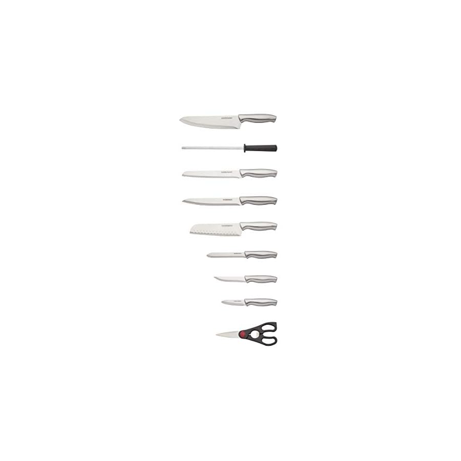 Farberware-15-Piece-Stamped-Stainless-Steel-Knife-Block-Set-High-Carbon-Stainless-Steel-Kitchen-Knife-Set-with-Ergonomic-Handles-Razor-Sharp-Knives-with-Wood-Block-15-Piece-Black-2 Farberware 15-Piece Stamped Stainless Steel Knife Block Set, High-Carbon Stainless Steel Kitchen Knife Set with Ergonomic Handles, Razor-Sharp Knives with Wood Block, 15-Piece, Black 2